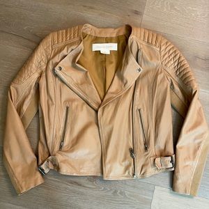 Leather Cropped motorcycle jacket